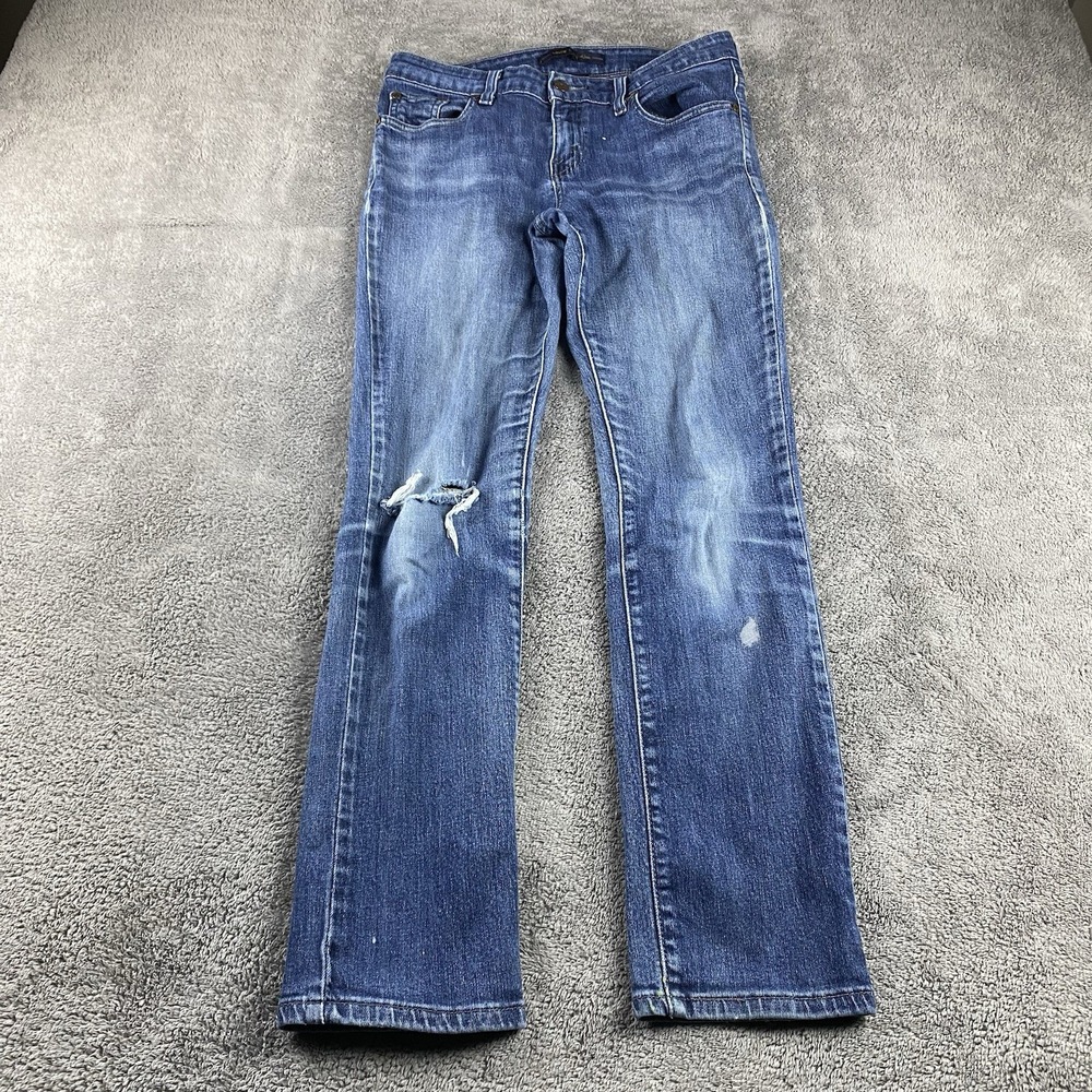 Levis‎ The Original Jean Mid Rise Skinny Jeans Womens 6M Blue Distresstred